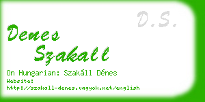 denes szakall business card