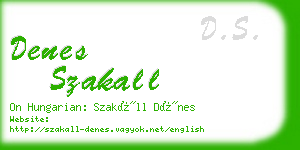 denes szakall business card